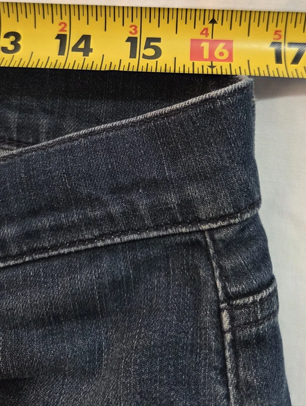 7 for All Mankind Jeans Slimmy Washed  Blue Denim Jeans, Tapered Legs, 34x32